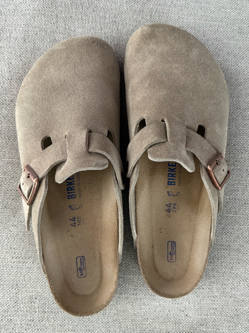 Birkenstock Men’s Boston Soft Bed Clogs in Taupe